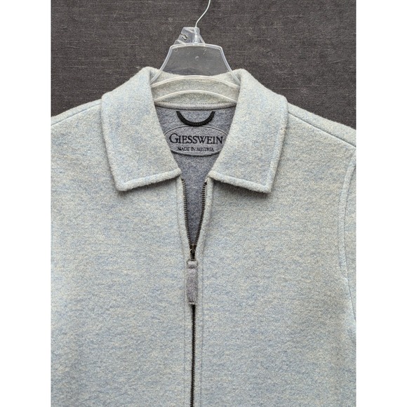 Giesswein Wool/Alpaca Coat Light Blue Made in Austria Full Zip Jacket Size 40 - Picture 2 of 9